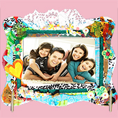 Cadre décoré en scrapbooking