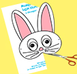 Découper le masque de lapin de Pâques