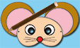 Tête de souris coloriée
