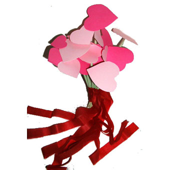 Bouquet de coeurs rouges et roses