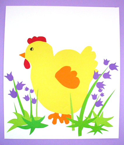 Collage poule de Pâques