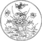 Imprimer un coloriage sur la chine : médaillon aux lotus