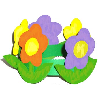 Couronne décorée de fleurs à colorier