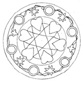 coloriage d'un mandala indien : rosace aux coeurs 