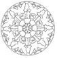 coloriage d'un mandala indien : rosace aux papillons