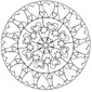 coloriage d'un mandala indien : double rosace coeurs 