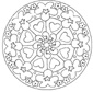 coloriage d'un mandala indien : rosace fleurs 