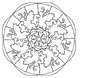 coloriage d'un mandala indien : papillons 2 