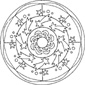 coloriage du mandala aux étoiles filantes 