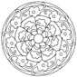 coloriage d'un mandala aux fleurs