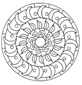 coloriage d'un mandala aux croissants