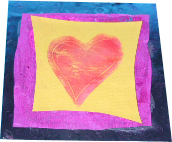 Carte métallisée gros coeur