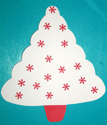 Carte sapin blanc et rouge