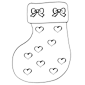 Coloriage d'une botte décorée de coeurs