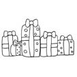 coloriage de gros cadeaux de Noël