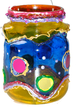 Photophore décoré de sequins