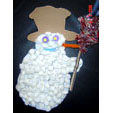 Bonhomme de neige réalisé avec des chips de Polystyrène