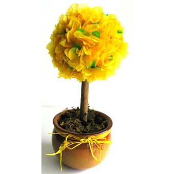 Arbre aux roses en papier de soie