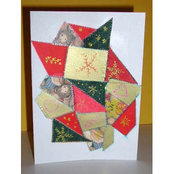 Carte de voeux en patchwork de papier