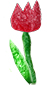 Coller une feuille sous la tulipe