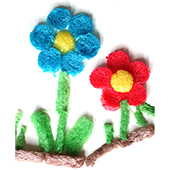 Fleur ronde en PlayMais à plat