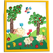 Tableau en PlayMais à plat