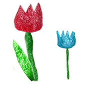 Tulipes en PlayMais à plat