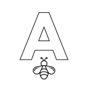 Coloriage de la lettre a et de l'abricot