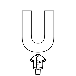 Coloriage de la lettre u et l'uniforme