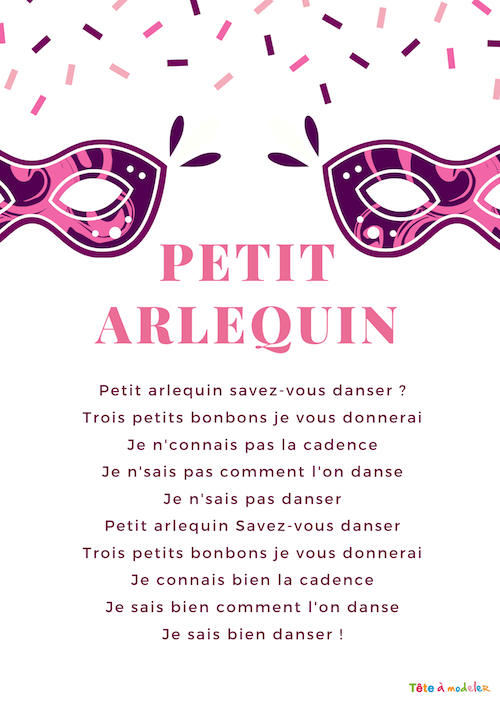  Imprimer les paroles de la comptine "Petit Arlequin " 