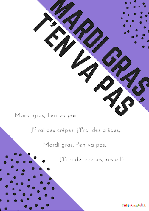 Texte mardi gras t'en va pas