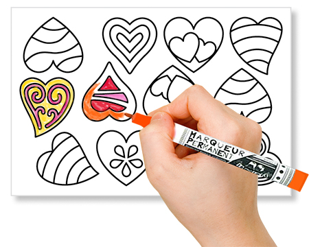 Colorier les stickers aux feutres ou marqueurs