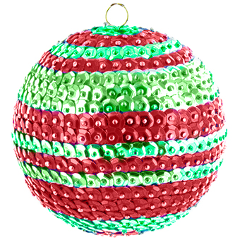 Boule sequin rouge et vert