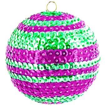Boule de sequins rose et verte