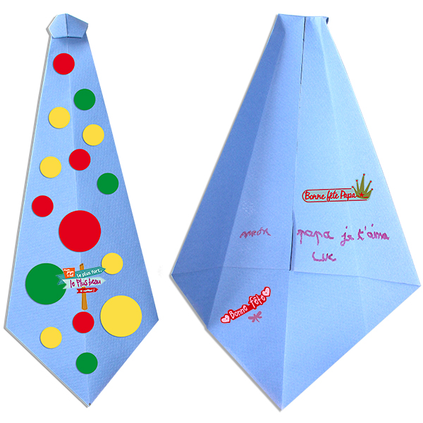 Pliage carte cravate origami fête des pères