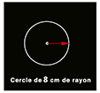 Faire un cercle de 8 cm