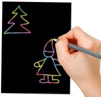 Dessiner les motifs sur la carte à gratter