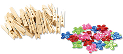 Kit de 32 pinces à linge pense-bête strass