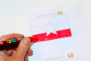 Colorier le drapeau pour faire le fanion
