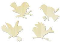 Set d'oiseaux assortis en bois naturel