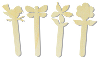 Set de 4 marque-pages, en bois naturel à décorer 