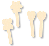 Set de 4 marque-pages printanier, en bois naturel à décorer