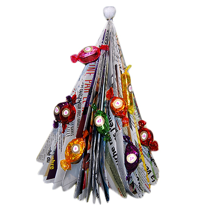Sapin calendrier d'Avent en papier plié