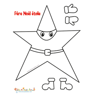 Père Noël étoile à colorier
