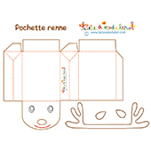 Pochette cadeau renne à colorier
