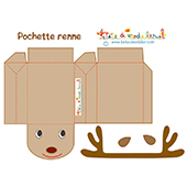 Pochette renne prête à imprimer
