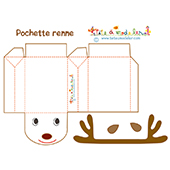 Pochette cadeau renne blanc