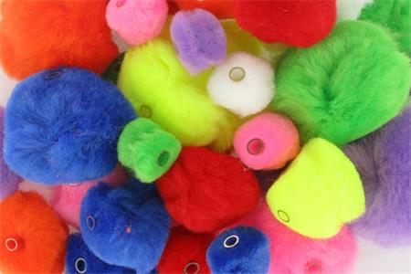 Set de 48 pompons perles tailles et couleurs assorties