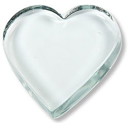 Presse-papier coeur, en verre
