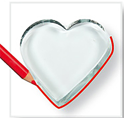 reproduire le coeur en verre
